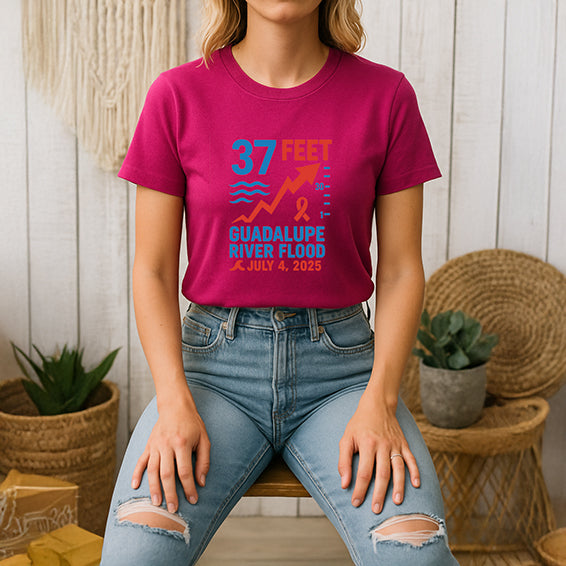 37 Feet Guadalupe River Flood Tribute T-Shirt – Texas July 2025 Commemorative Tee
