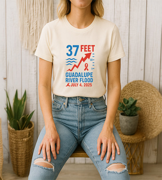 37 Feet Guadalupe River Flood Tribute T-Shirt – Texas July 2025 Commemorative Tee