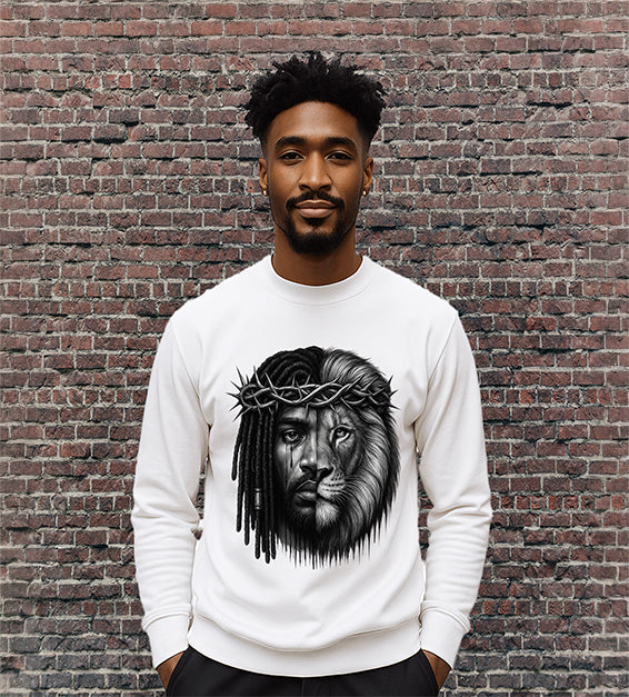 Lion & Dreadlock King Sweatshirt | Afrocentric Christian Streetwear