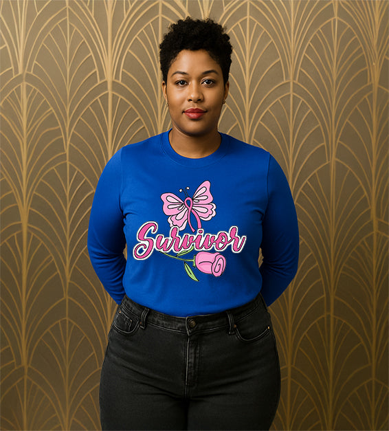 Pink Butterfly Survivor Awareness Tee