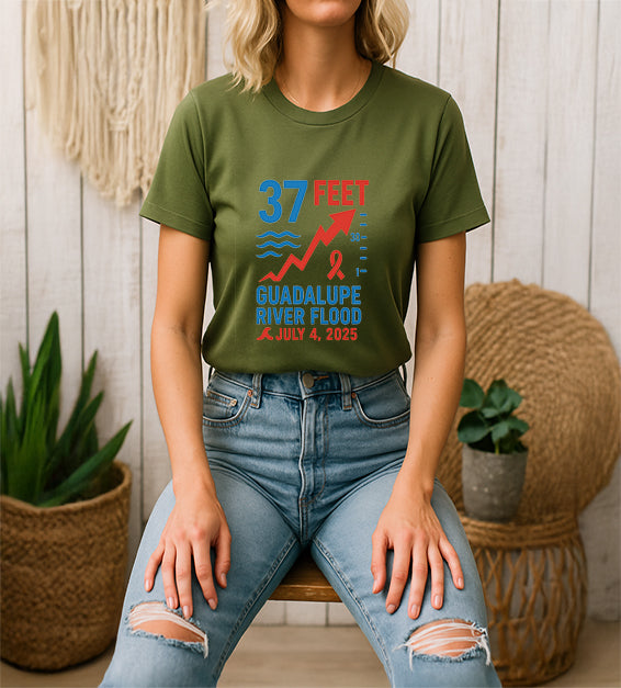 37 Feet Guadalupe River Flood Tribute T-Shirt – Texas July 2025 Commemorative Tee