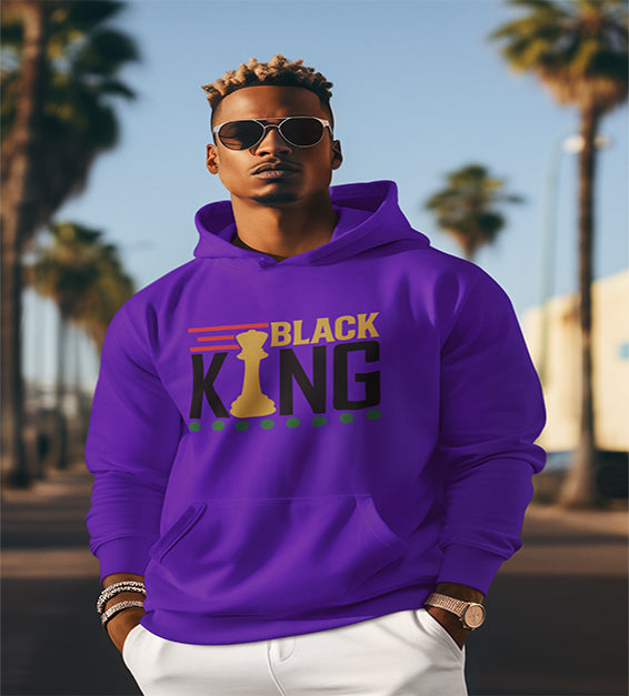 Black King Pullover Hoodie For Men
