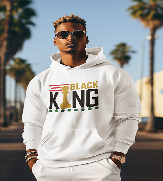 Black King Pullover Hoodie For Men