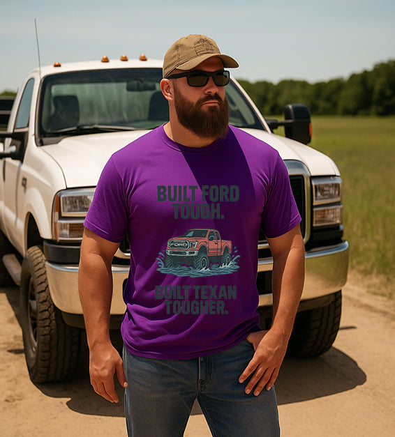 Built Texan Tough – Patriotic Ford Truck T-Shirt | Texas Flood 2025 Tribute Tee