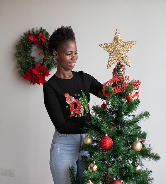 Christmas RN Nurse Unisex Long Sleeve Shirt – Festive Holiday Nurse Unisex T-Shirt