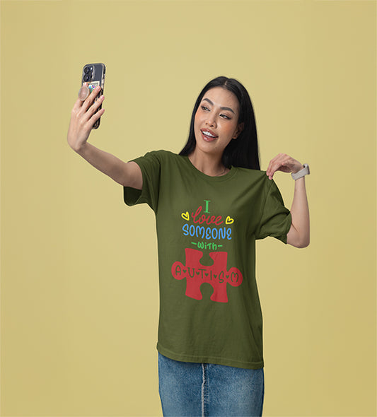 I Love Someone With Autism T-Shirt – Puzzle Piece Awareness Tee