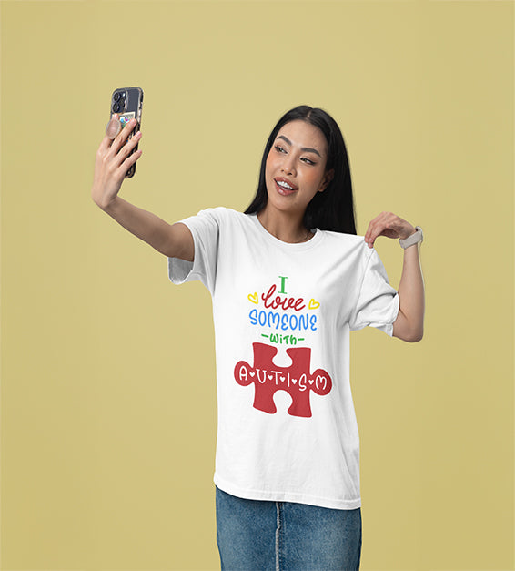 I Love Someone With Autism T-Shirt – Puzzle Piece Awareness Tee