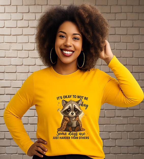 “It’s Okay to Not Be Okay” Tee - Cute Raccoon Mental Health T-Shirt