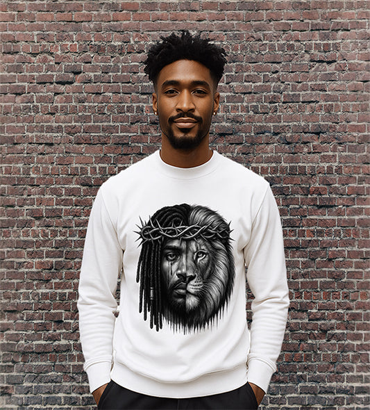 Lion & Dreadlock King Sweatshirt | Afrocentric Christian Streetwear