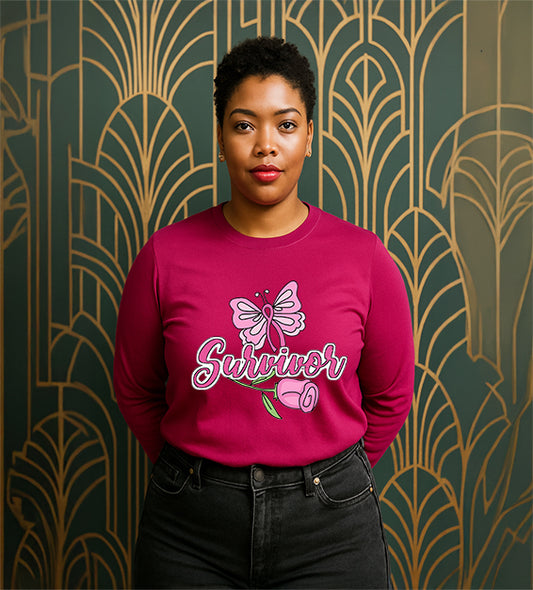 Pink Butterfly Survivor Awareness Tee