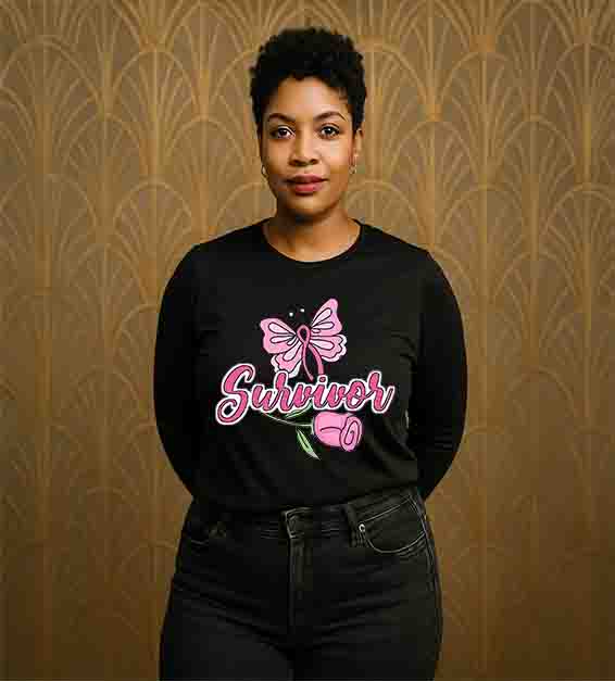Pink Butterfly Survivor Awareness Tee