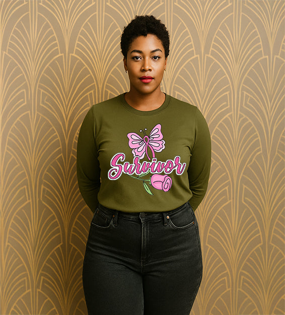 Pink Butterfly Survivor Awareness Tee