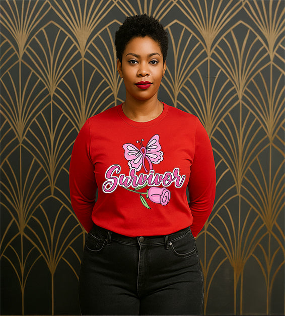Pink Butterfly Survivor Awareness Tee