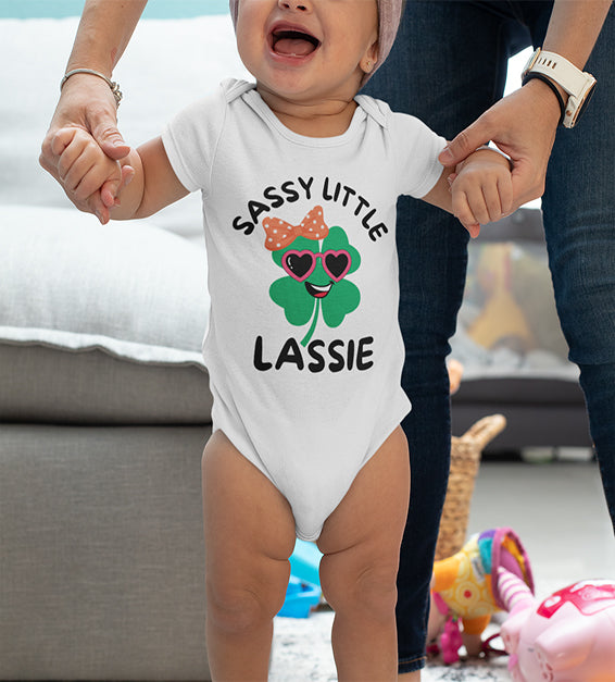 Sassy Little Lassie" St. Patrick’s Day infant onesie