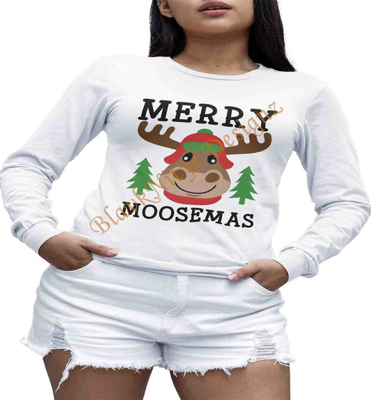 "Merry Moosemas: Women Christmas T-Shirt - BlavkNitye Designz