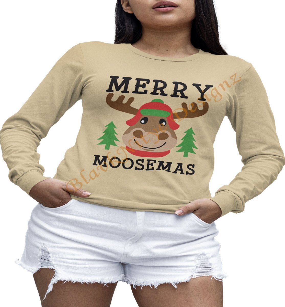 "Merry Moosemas: Women Christmas T-Shirt - BlavkNitye Designz