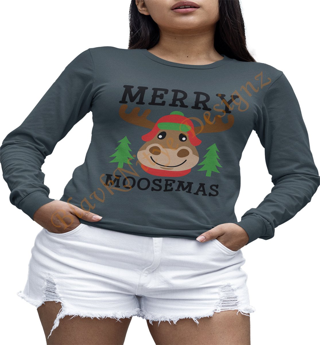 "Merry Moosemas: Women Christmas T-Shirt - BlavkNitye Designz